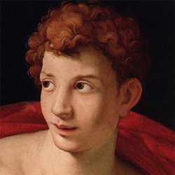 Et au musée Thyssen, le jeune homme en Saint Sébastien de Bronzino a les boucles et l'hautaine ironie de BoxingBoy.